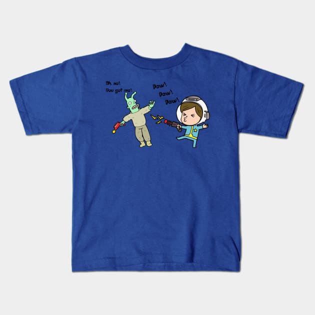 Pew! Pew! Pew! Got You! Kids T-Shirt by TJManrique